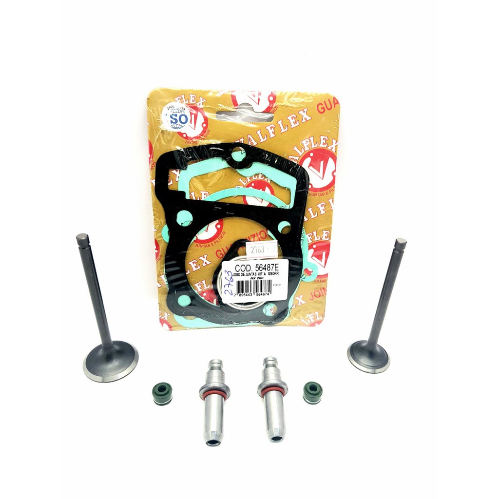 Jogo Junta Kit A + Válvula + Guia + Retentor Válvula Nx 200
