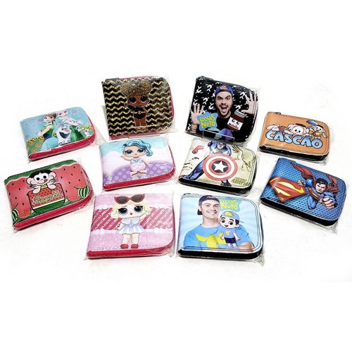 Kit Atacado 15 Carteira Infantil em temas variados
