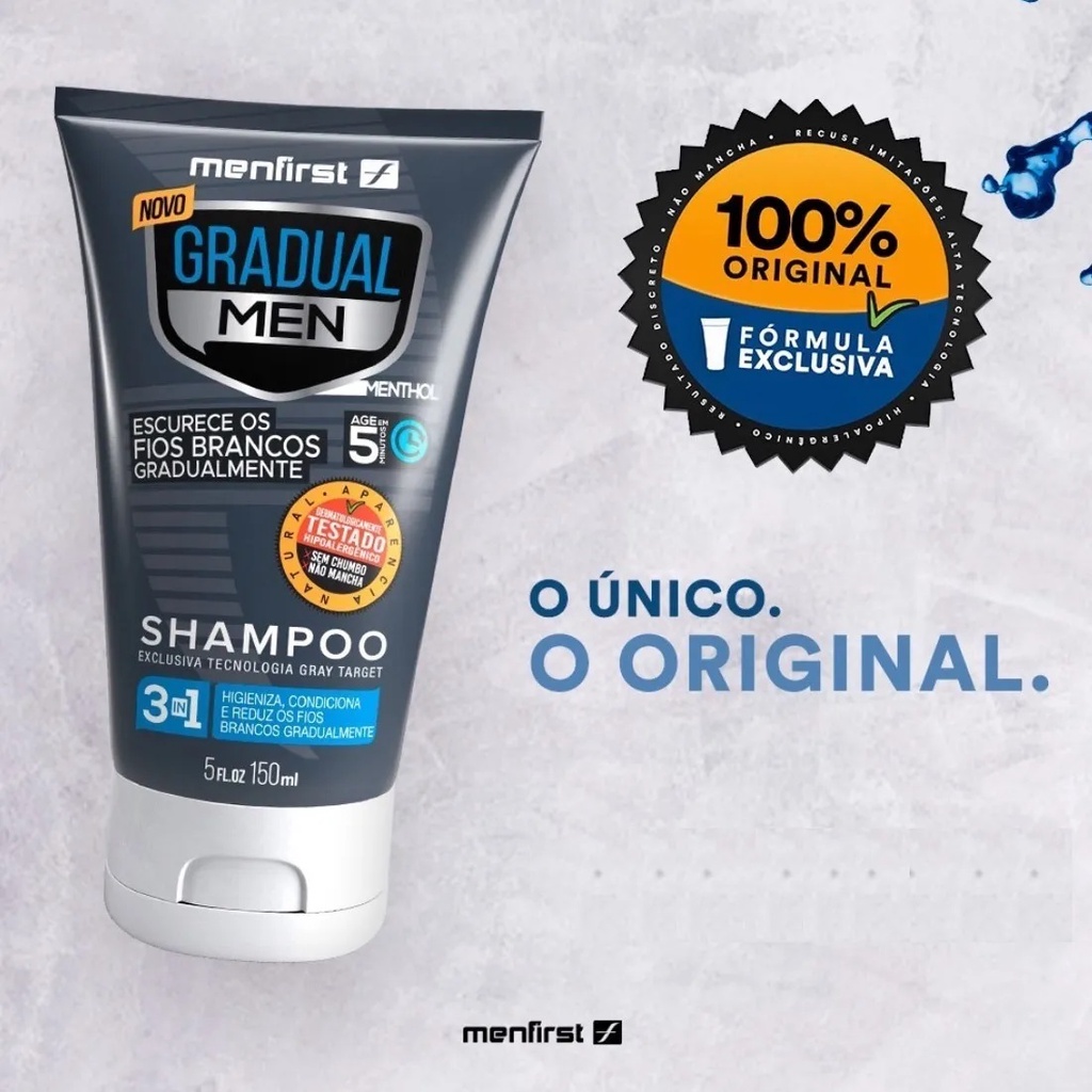 Shampoo Escurecedor De Cabelo Gradual Men Original (PRETO )