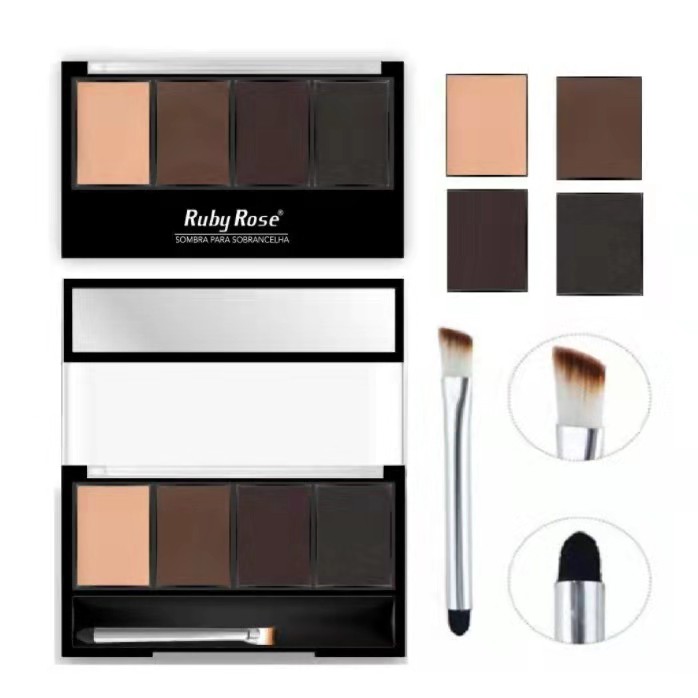 Trio De Sombras Para Sobrancelhas Com Primer Ruby 