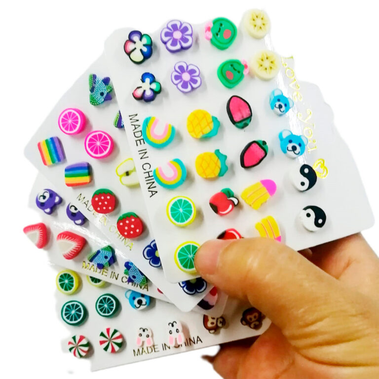 kits 12 Pares Brincos Frutinhas/kids Resina Acríl