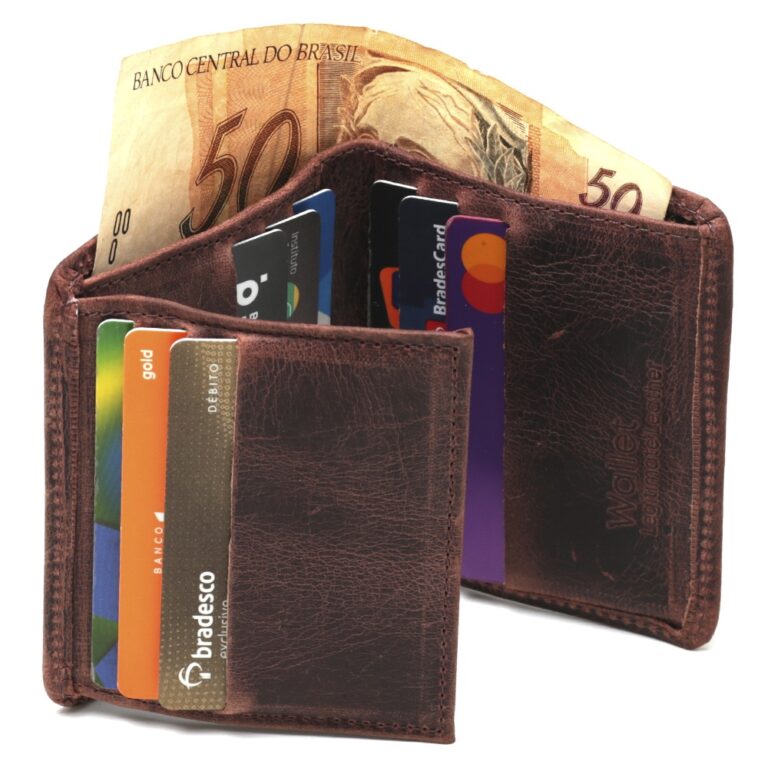 Carteira Masculina Couro Legítimo Pequena Slim Po