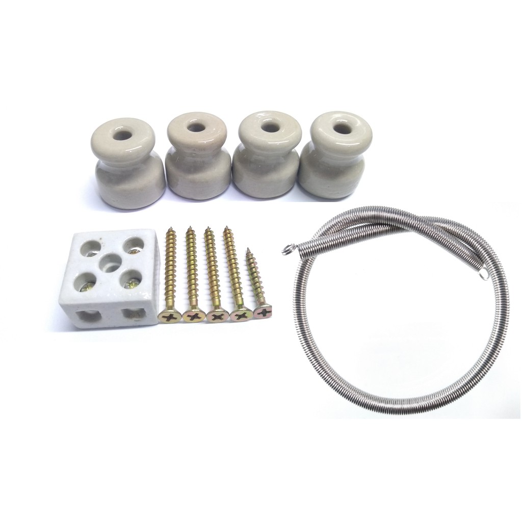 kit chocadeira resistencia isolador de porcelana  conector sindal e parafusos aquecedor estufa aquec