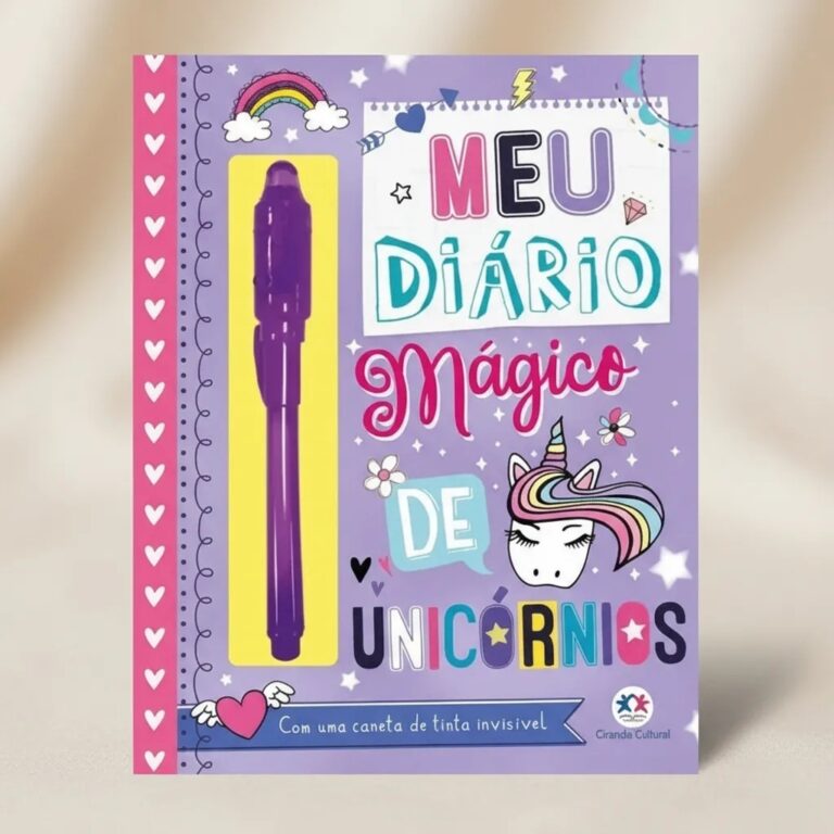 Diário Infantil Menina Unicórnio Caneta Mágica 