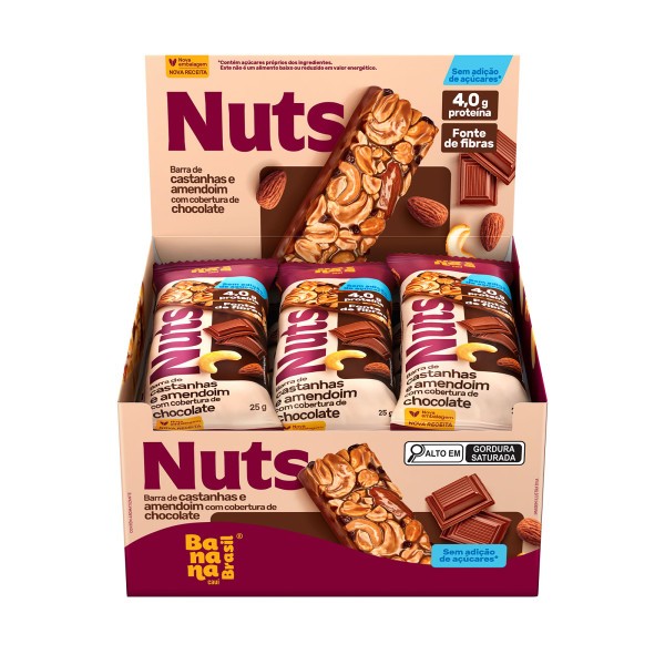Barra de castanhas e Chocolate Nuts Bar Banana Bra