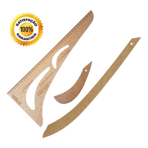 Jogo 03 Réguas Corte Costura Curva Cavas Decotes 