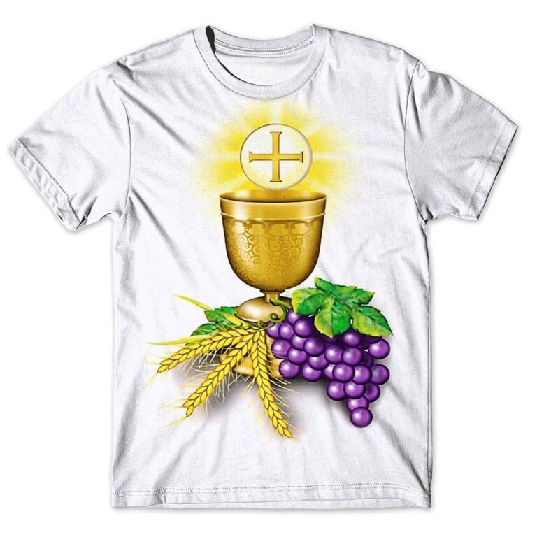 Camisa Camiseta Masculina Católica Eucaristia Pri