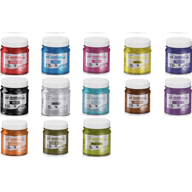 CORANTE PÓ MIX 3G AVELUDADO FOSCO PARA DECORAÇÃO.