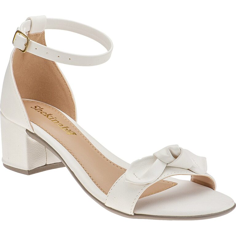 Saltinho Feminino Sandália Salto Grosso Baixo Con