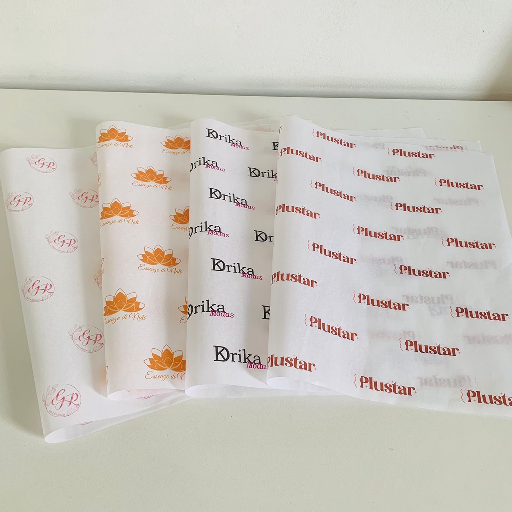 Papel seda para embalagens 30×48 25 / 50 un – Premium Personalizado com seu logo – Loja e presentes