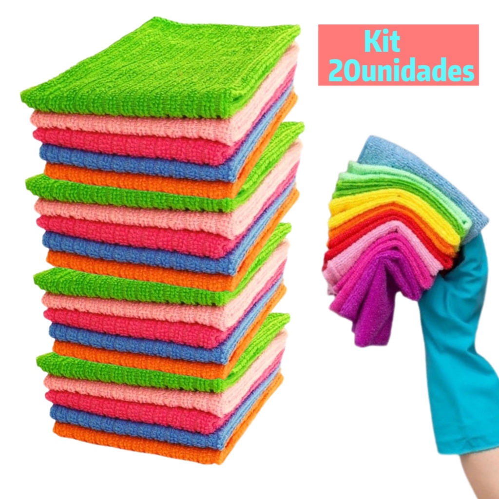 kit 20 Panos De Limpeza Para Casa/ Carro/ Escritorio