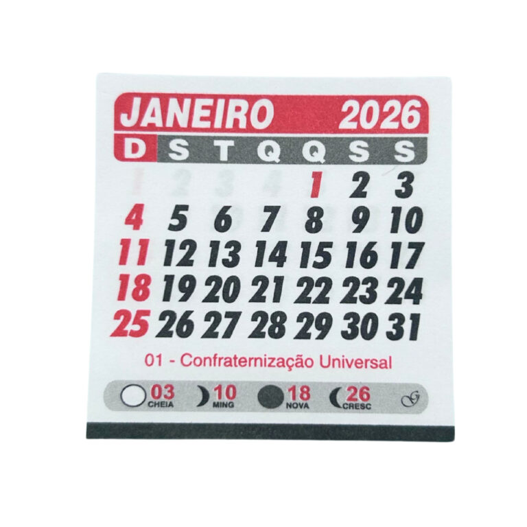 250 Mini Calendário Destacado 2027 Para Imã De G