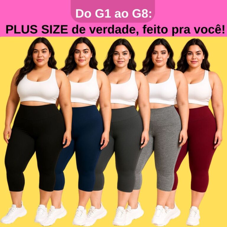 Calça Capri Plus Size Feminina Corsário Fitness 