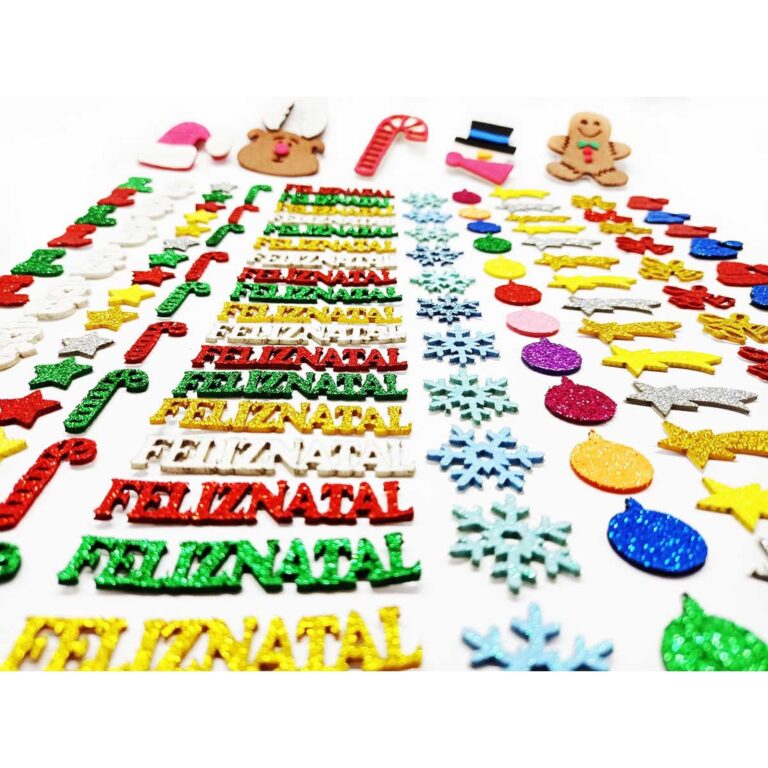 kit 200 Adesivos Pet Piercings Eva Natal Petshop C