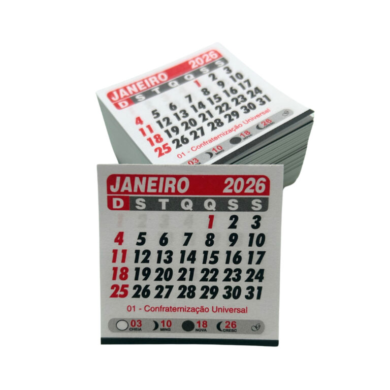 100 Bloco Para Mini Calendário 2026 Para Imã De 