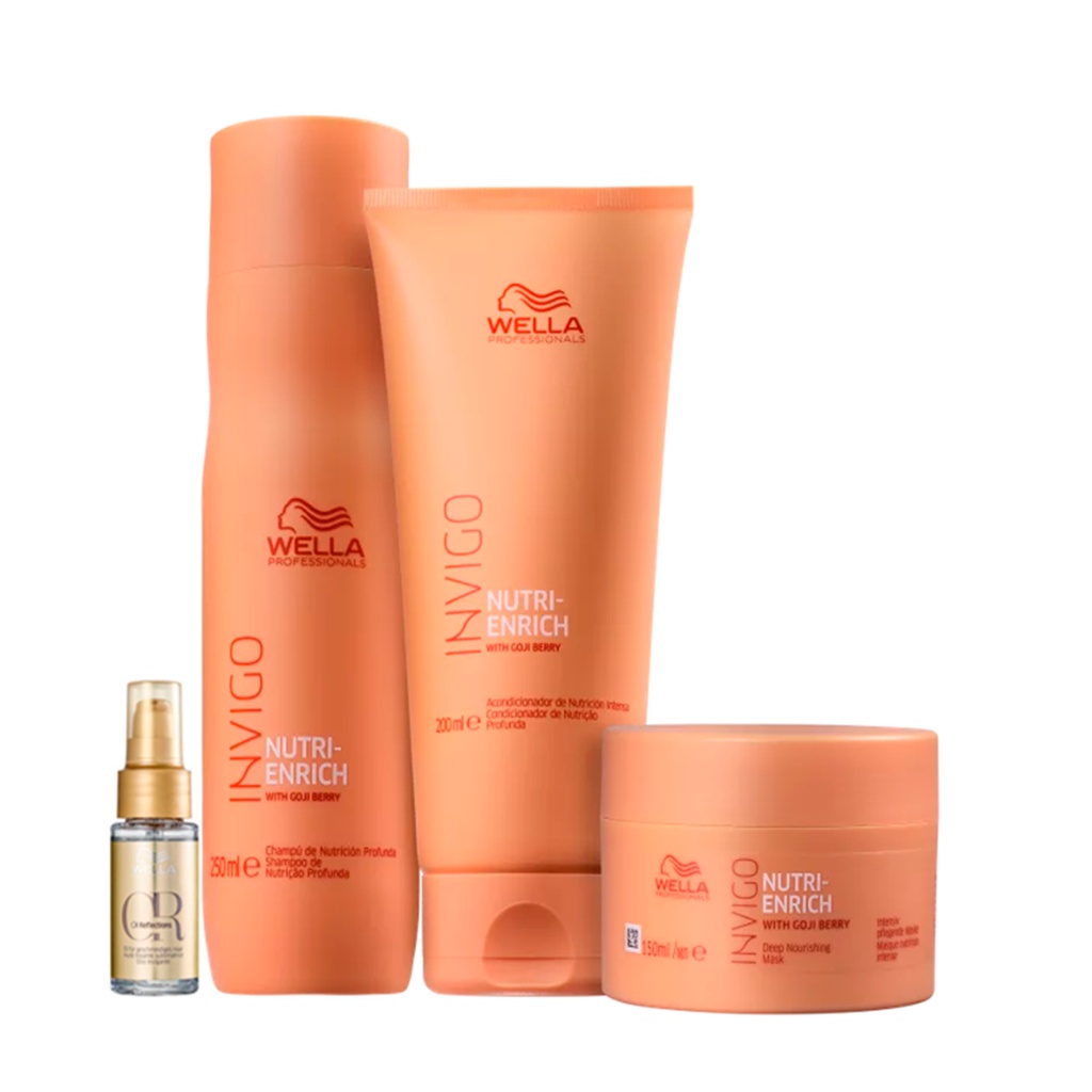 Kit Enrich Shampoo, Cond, Másc e Oil Reflections – Wella