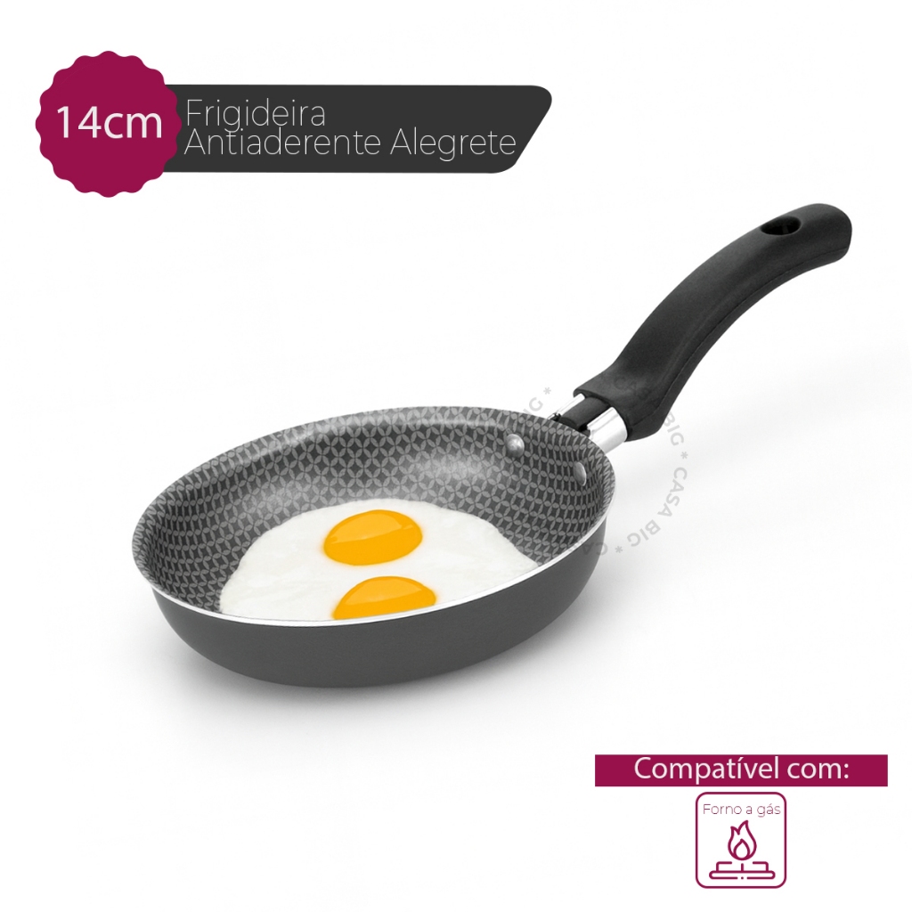 Frigideira Fritar Ovo Antiaderente Sem Oleo Alegrete 14Cm
