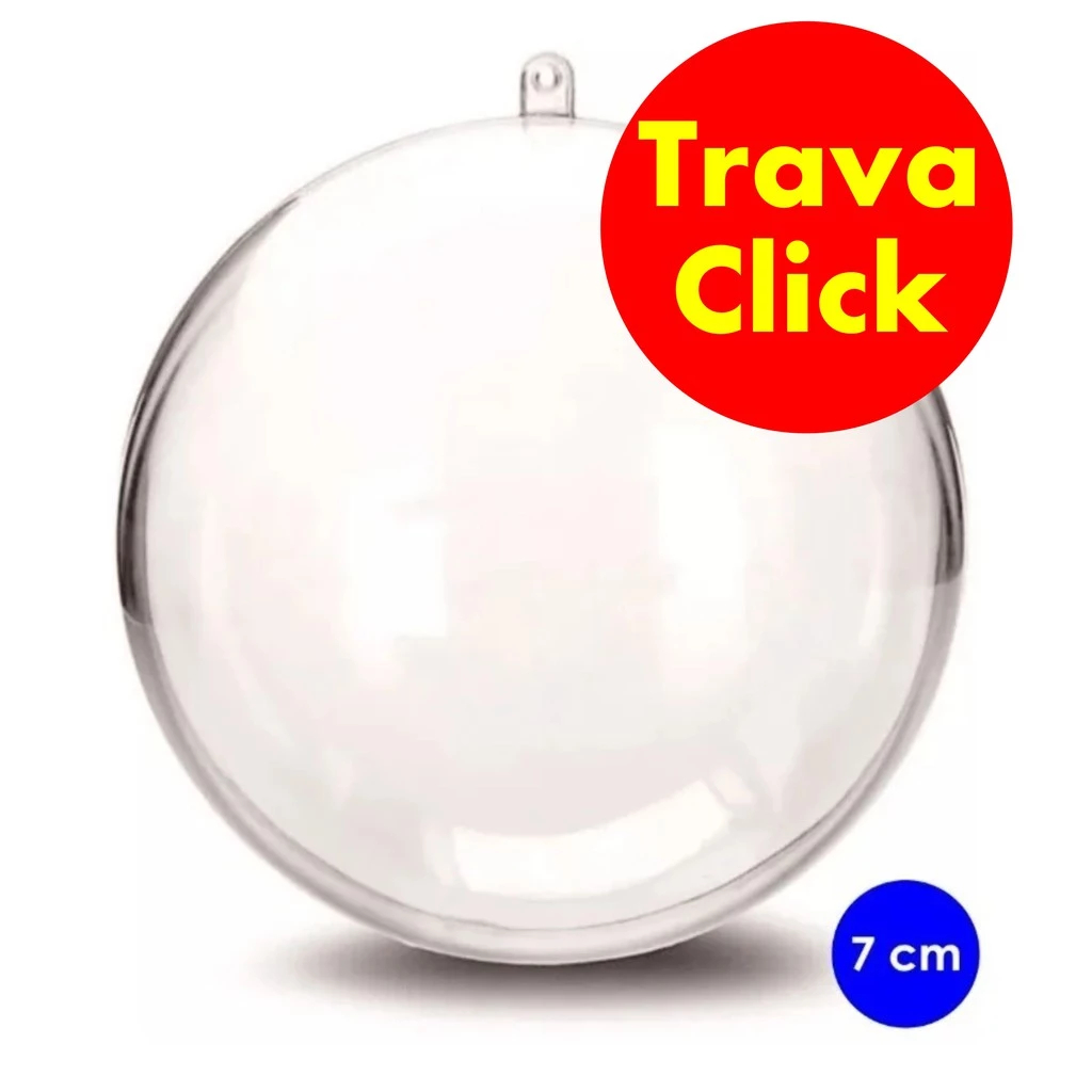 20 Und Esfera Bola Acrílica – 7cm – Enfeite Árvore Natal – Lembrancinha Natal