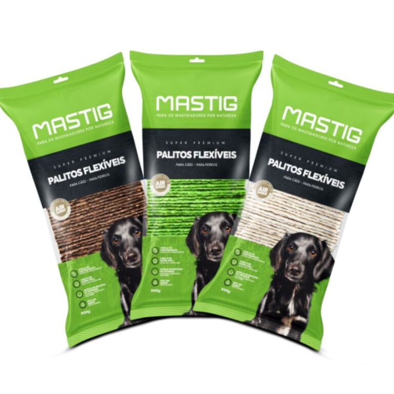 Osso Palito Flexível Sabor Bacon, Menta ou Natura