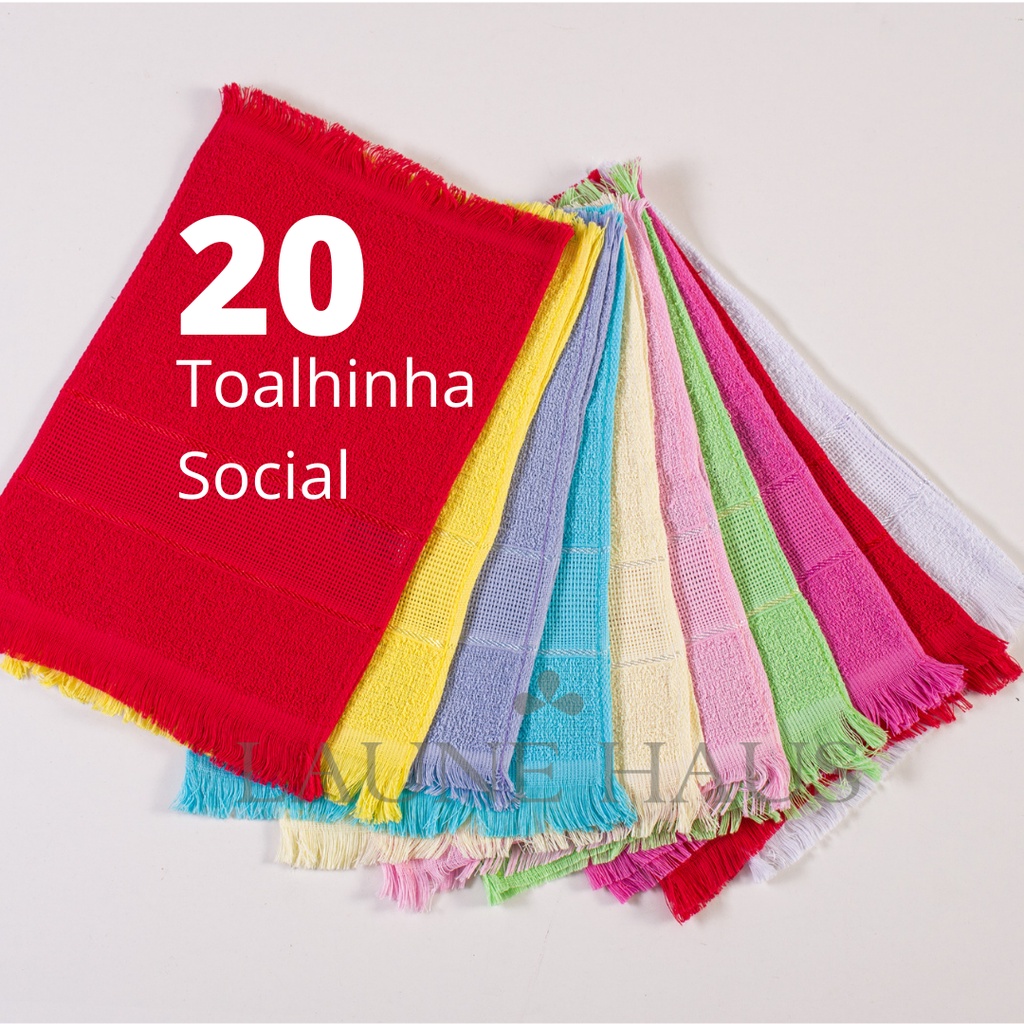 Toalha Social Algodão Com Franja Para Bordar Toalhinha De Mão 20 Unidades