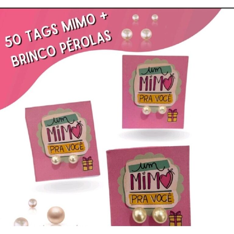 30 pares Brinco perola com Tag personalizado  R