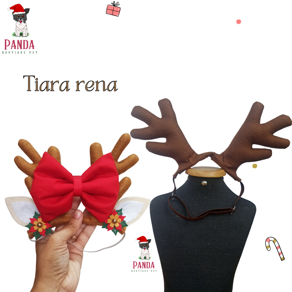 Tiara Rena pet natal para cães e gatos