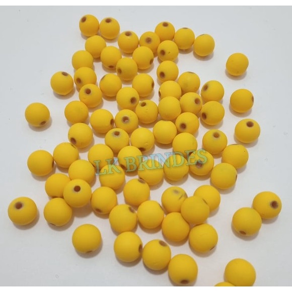 Bola Emborrachada Amarela 8mm Pct 100 unidades