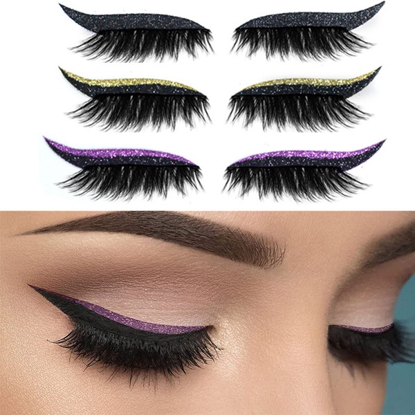 Adesivos Reutilizáveis Com glitter Para Cílios P