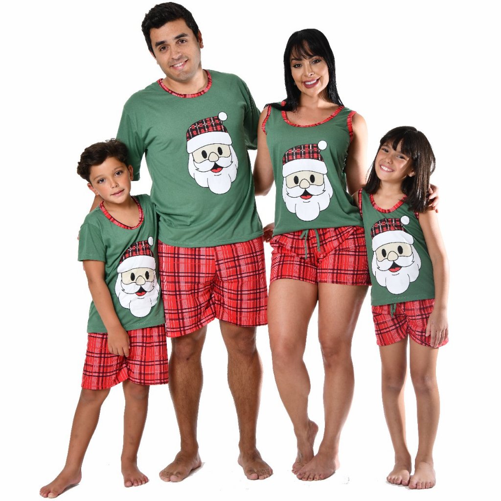 Kit Pijama Natal Familia Tal Pai Tal Filho E Tal Mãe Tal Filha Estampas Divertidas