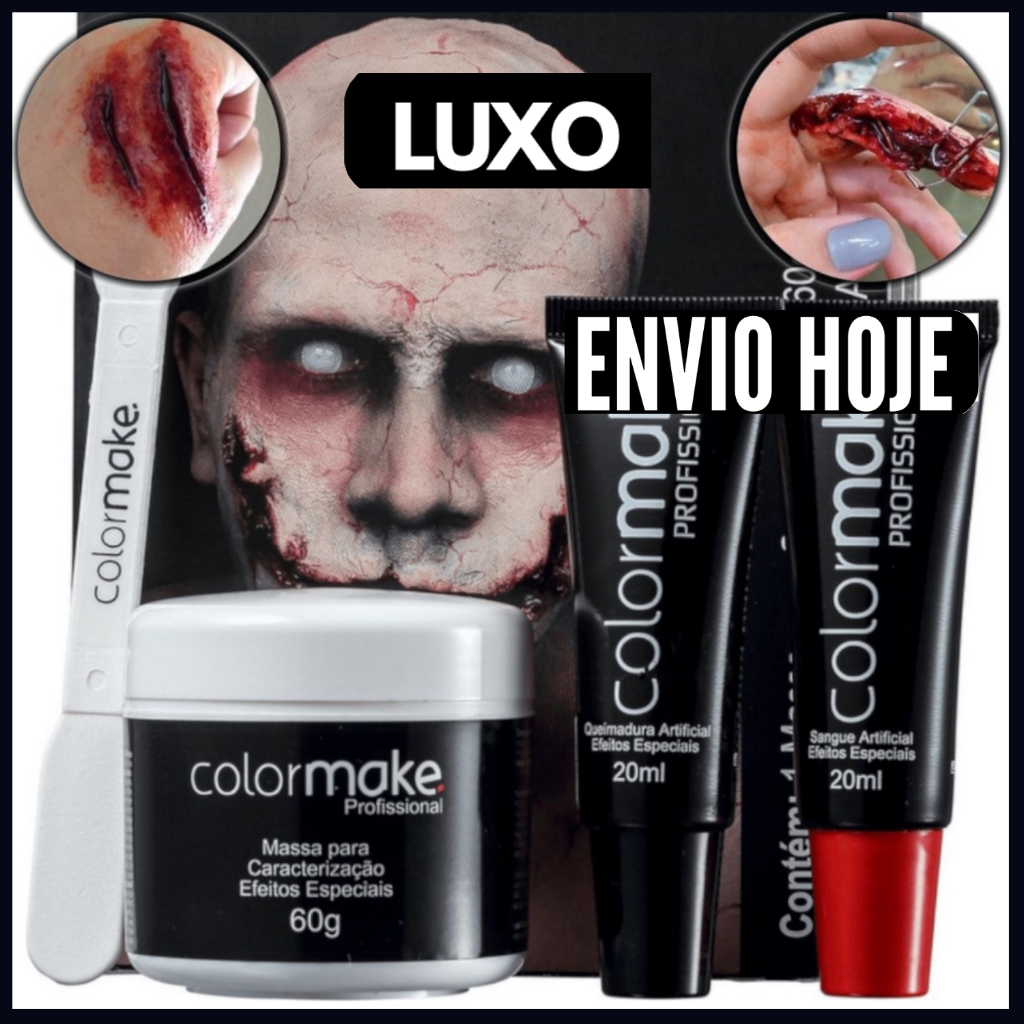 Maquiagem PARA Halloween: Sangue Artificial lavável, Queimadura Artificial E Massa para caracterizaç
