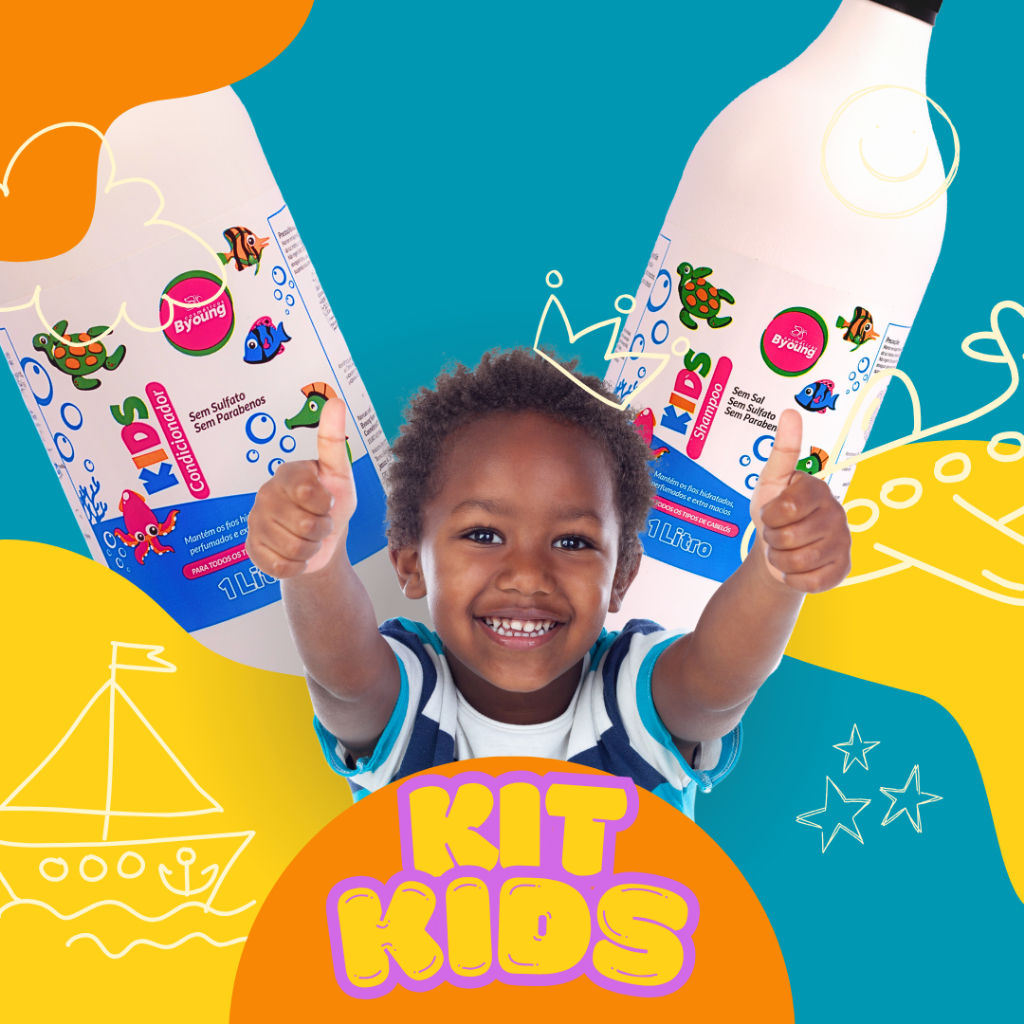 Kit Shampoo e Condicionador 1 Litro – Kids Byoung
