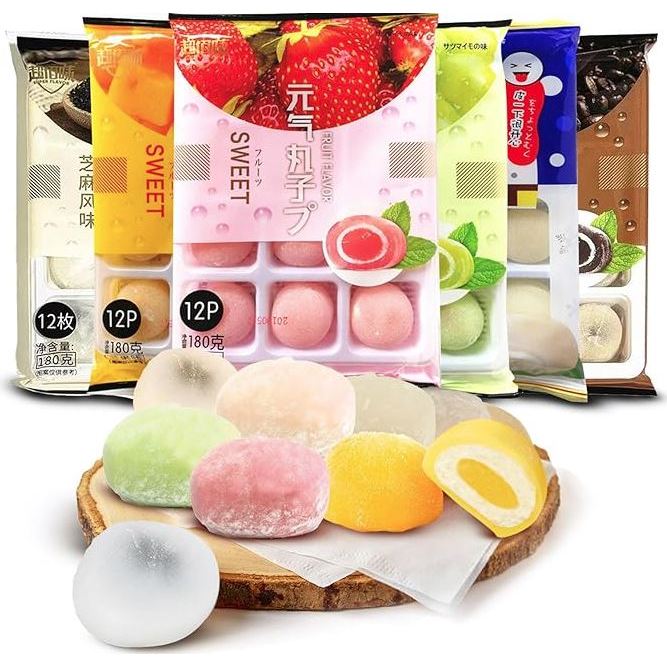 Bolinho de Arroz Mochi Moti Blueberry, Matchá, Ma