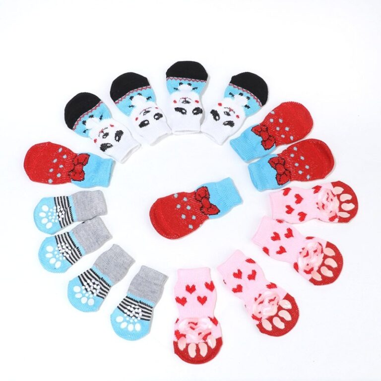 Meia Antiderrapante Para Cachorro e Gato Kit c/ 4 