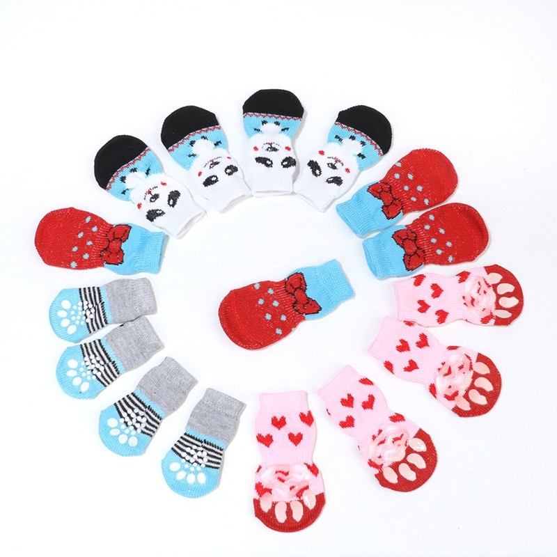 Meia Antiderrapante Para Cachorro e Gato Kit c/ 4 Unidades