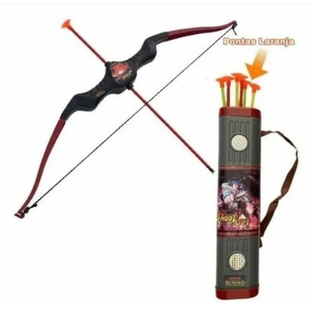 Arco E Flecha Arqueiro Lançador Bolsa Brinquedo Infantil