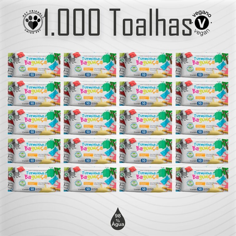 Kit 20 Toalhas Umedecidas Turminha da Bagunça 50 