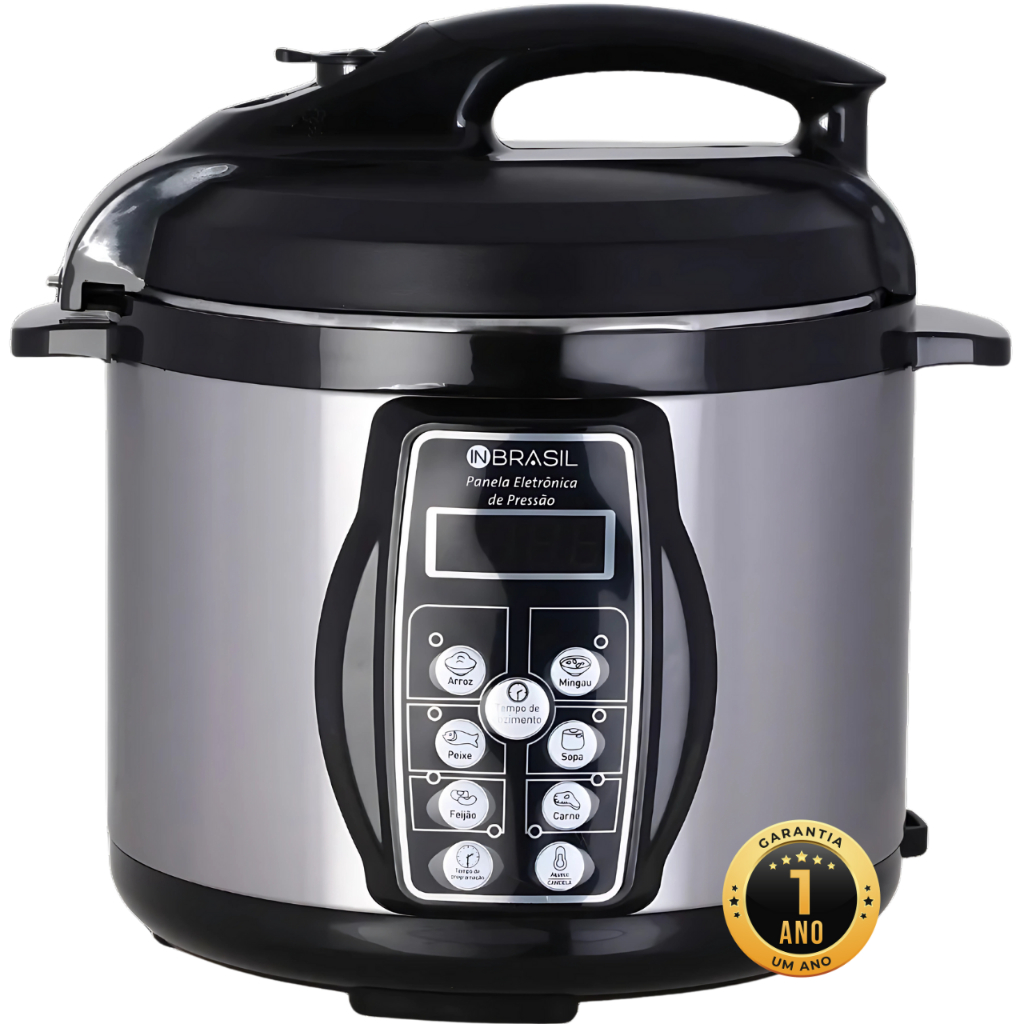 Panela De Pressão Elétrica multifuncional Inox – 4 Litros – In Brasil