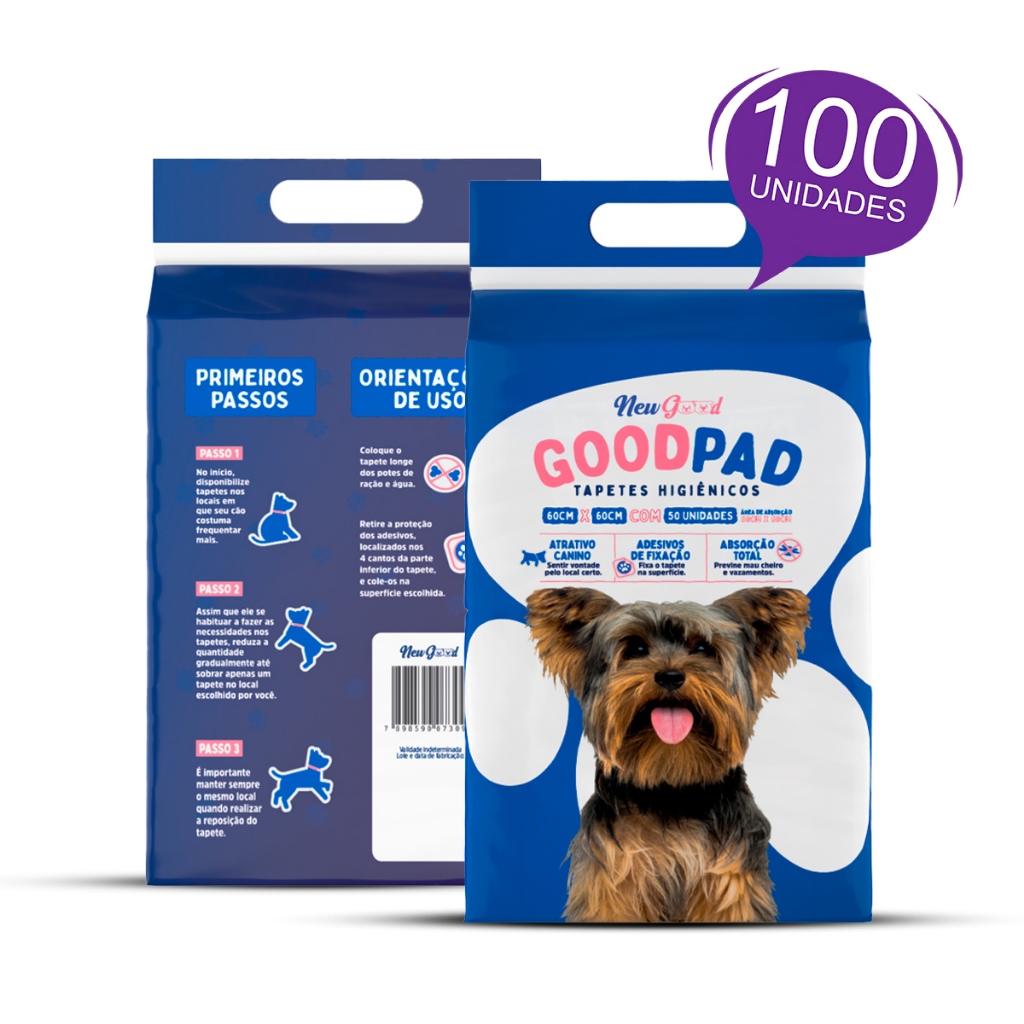Tapetes Higiênico Para Cachorro 60×60 – Kit 100 Unidades