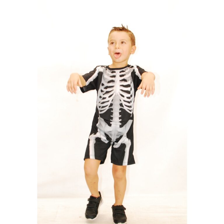 Fantasia Infantil Esqueleto Caveira Luxo