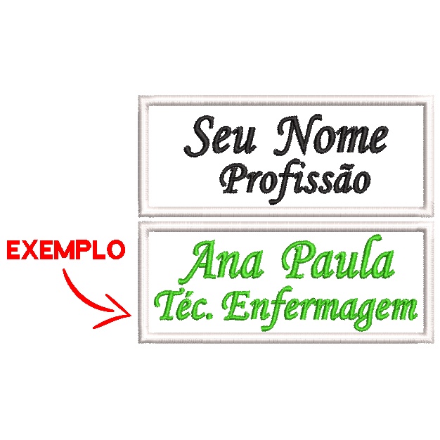Patch Bordado Termocolante – SEU NOME / Prof