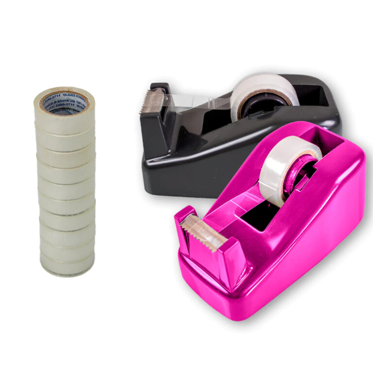 Kit Suporte Fita Adesiva Pequeno De Mesa + 10 Fita