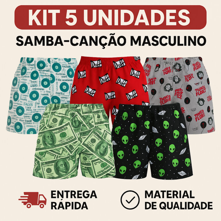 Kit Com 5 Samba Canção Multmarcas Roupa De Dormi