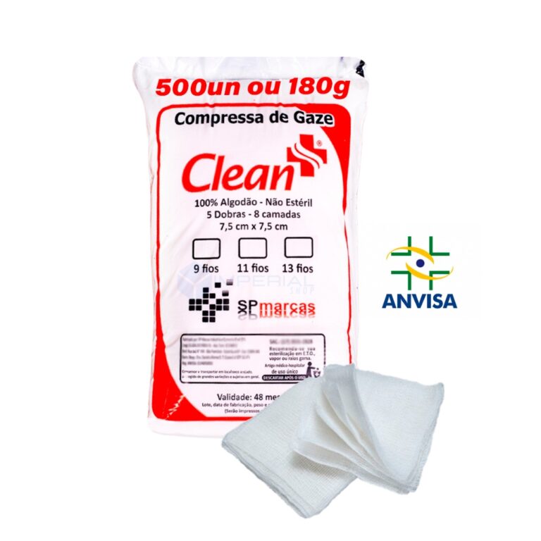 Compressa de Gaze Hidrófila 9 Fios 7,5×7,5cm