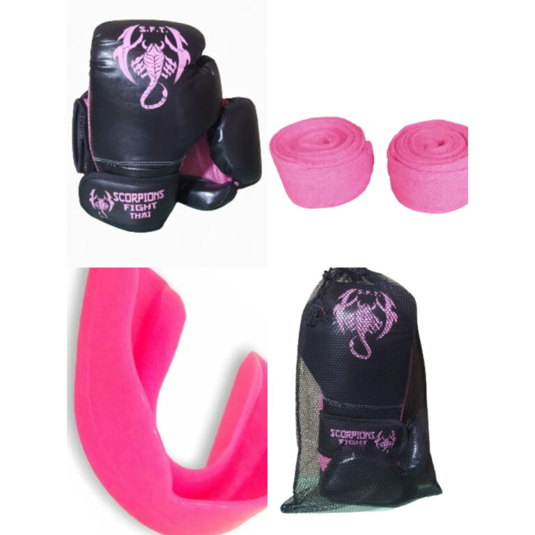 Kit Muay Thai Boxe Kickboxing Luva+bandagem+bucal+