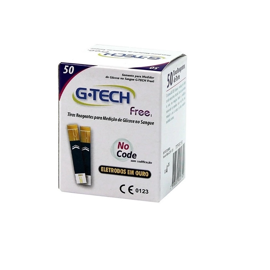 Tiras Reagentes G-tech Free Caixa Com 50 Tiras
