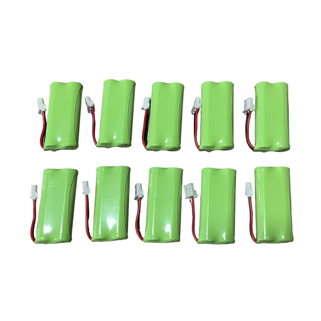 Kit Com 10 Bat Eria 2,4v 600ma P/ Telefone Sem Fio Intelbras