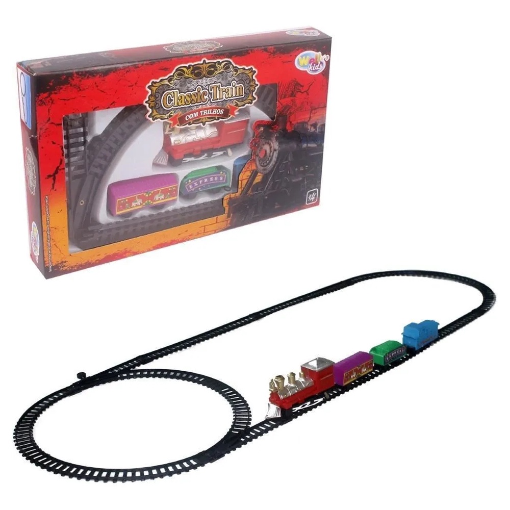 Trem Clássico Com Trilhos Classic Train A Pilha- Wellkids WB6785