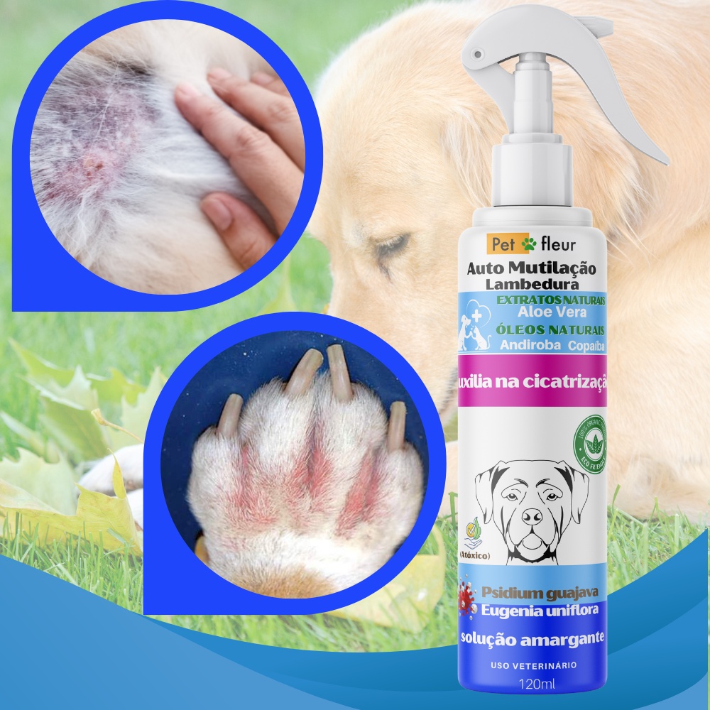Anti Mutilação Lambedura Cicatrizante Pet Natural Caes Gatos – Envio Imediato