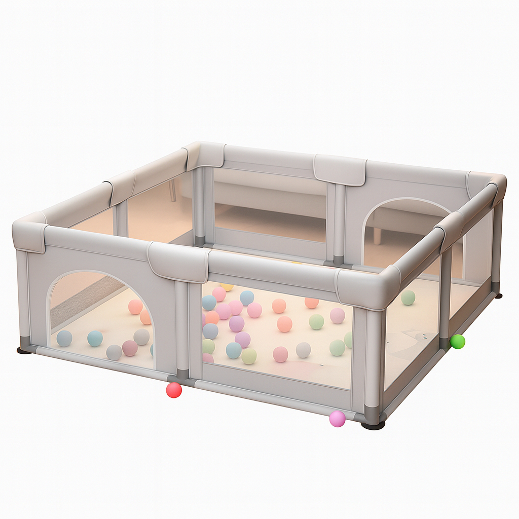 Cercadinho Portátil Infantil Grande 150x130x60cm Chiqueirinho para Bebê com Tela de Proteção  Menino