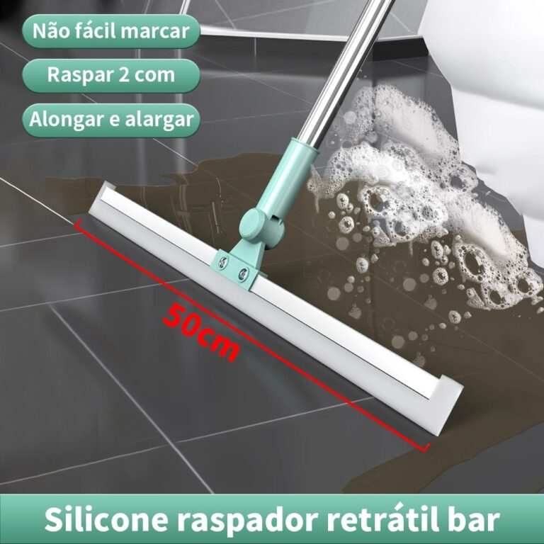 Vassoura Rodo Mágico Silicone Grande 50cm Para Li